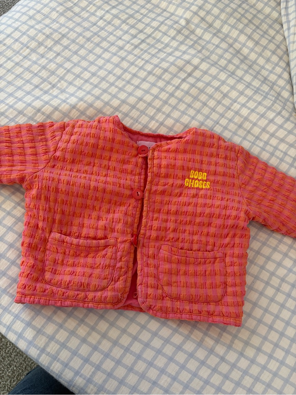 Bobo Choses Pink and Orange Woven Lined Jacket